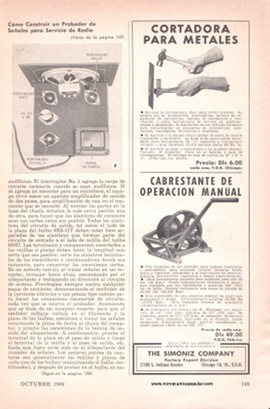 C&oacute;mo Construir un Probador de Se&ntilde;ales para Servicio de Radio - Octubre 1949