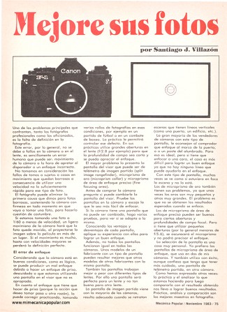 Fotografía: Mejore sus fotos - Noviembre 1983