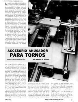 Accesorio ahusador para tornos (metal) - Abril 1962