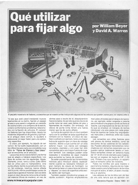 Qué utilizar para fijar algo - Enero 1983