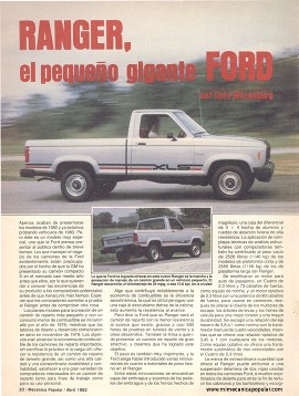 Ranger, el pequeño gigante FORD - Abril 1982