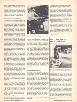 Ranger, el pequeño gigante FORD - Abril 1982