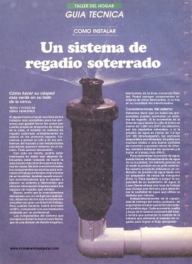 C&oacute;mo instalar Un sistema de regad&iacute;o soterrado - Agosto 1994