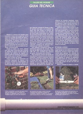 C&oacute;mo instalar Un sistema de regad&iacute;o soterrado - Agosto 1994