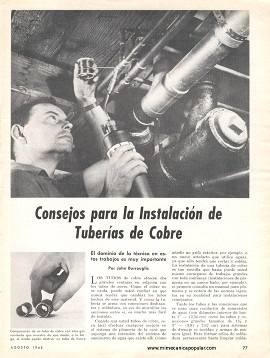 Consejos para la instalaci&oacute;n de tuber&iacute;as de cobre - Agosto 1968