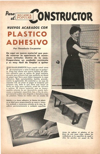 Nuevos acabados con pl&aacute;stico adhesivo - Febrero 1956
