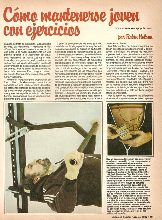 C&oacute;mo mantenerse joven con ejercicios - Agosto 1982