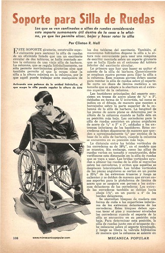 Soporte para Silla de Ruedas - Febrero 1956