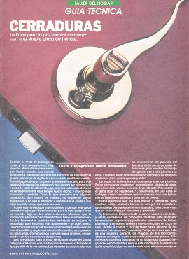 La llave para la paz mental comienza con una simple pieza de herraje: Cerraduras - Marzo 1994