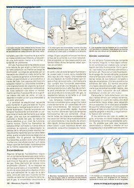 Reparando lámparas fluorescentes - Abril 1988