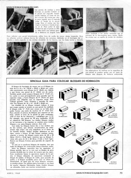 Aprenda a Colocar Bloques de Hormigón - Abril 1969