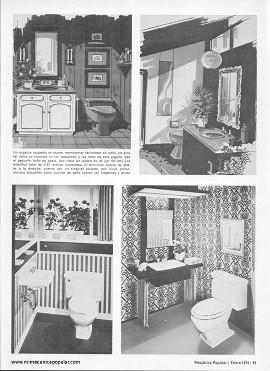 Baños para espacios pequeños - Enero 1974