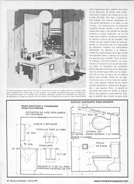 Baños para espacios pequeños - Enero 1974