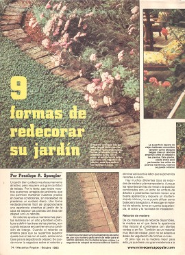 9 formas de redecorar su jardín - Octubre 1985