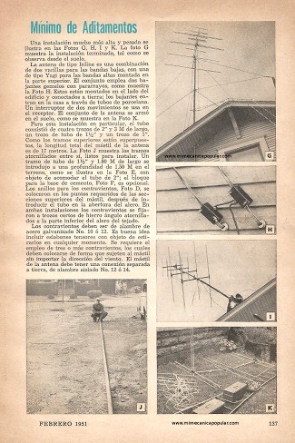 Antena Exterior de TV con un Mínimo de Aditamentos - Febrero 1951