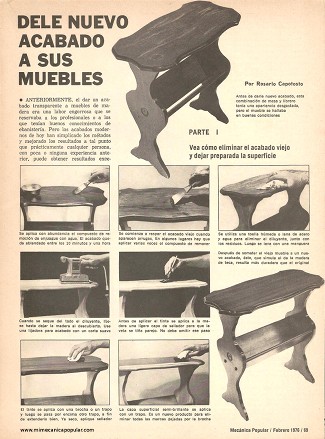 Dele Nuevo Acabado a Sus Muebles - Febrero 1976