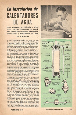 La Instalación de Calentadores de Agua - Febrero 1951