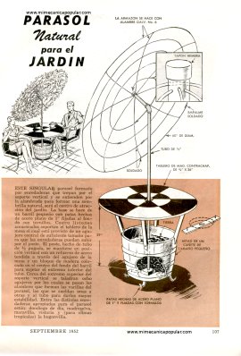 Parasol Natural Para el Jard&iacute;n - Septiembre 1952