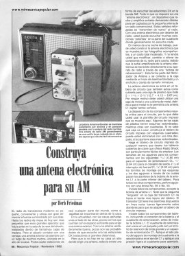 Construya una antena electr&oacute;nica para su AM - Noviembre 1982