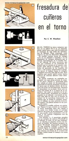 Fresadura de cuñeros en el torno - Mayo 1965