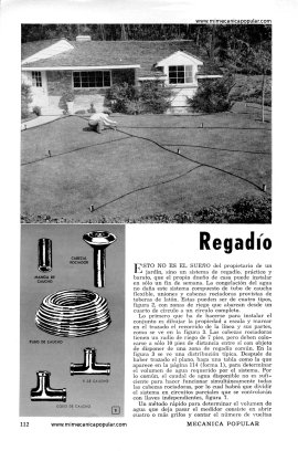 Regad&iacute;o Subterr&aacute;neo para Jard&iacute;n - Julio 1956