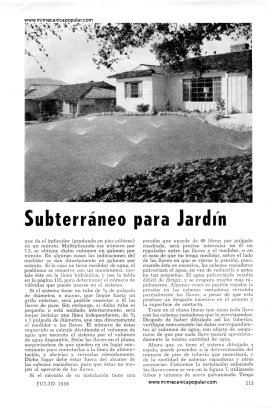 Regad&iacute;o Subterr&aacute;neo para Jard&iacute;n - Julio 1956