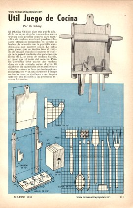 Útil Juego de Cocina - Marzo 1956