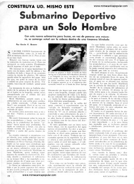 Construya Ud. Mismo Este Submarino Deportivo para un Solo Hombre - Septiembre 1968