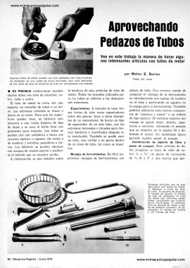 Aprovechando Pedazos de Tubos - Junio 1974