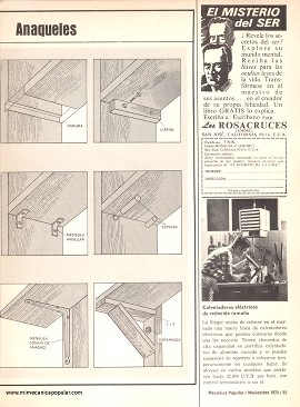 Seis Maneras Distintas de Instalar Anaqueles - Noviembre 1973