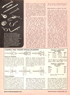 Cómo fijar objetos a la pared - Diciembre 1976