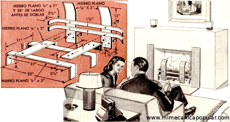 Hogar para Chimenea Hecho de Hierro Forjado a Mano - Noviembre 1947