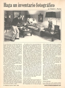 Haga un inventario fotográfico - Marzo 1980