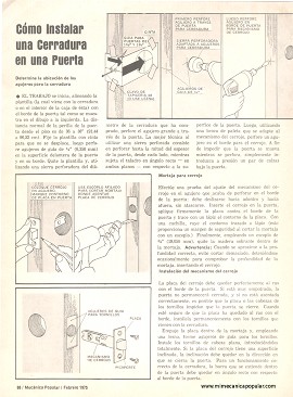 C&oacute;mo Instalar una Cerradura en una Puerta - Febrero 1975