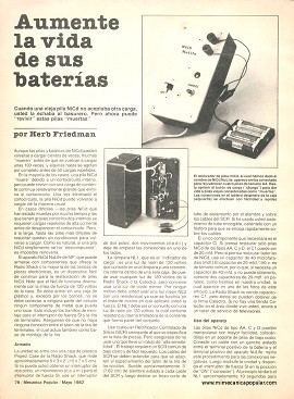 Aumente la vida de sus baterías -Revivir pilas NiCd - Mayo 1982