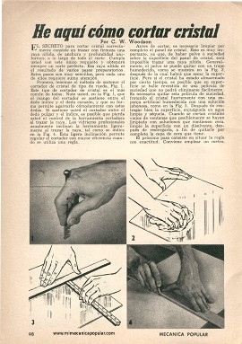 He aqu&iacute; c&oacute;mo cortar cristal correctamente - Febrero 1961