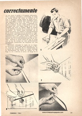 He aqu&iacute; c&oacute;mo cortar cristal correctamente - Febrero 1961