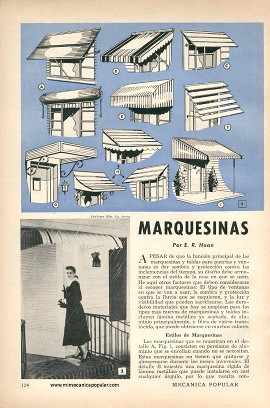 Marquesinas y toldas para la casa - Septiembre 1956
