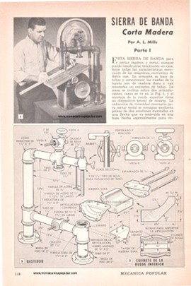 Sierra de banda de dos velocidades corta madera y metal - Febrero 1951