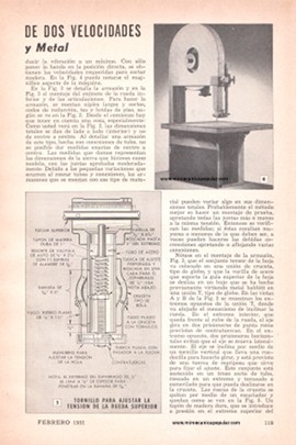 Sierra de banda de dos velocidades corta madera y metal - Febrero 1951