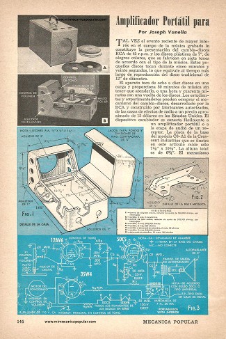 Amplificador Portátil para Cambia-Discos de 45 r.p.m. - Febrero 1950