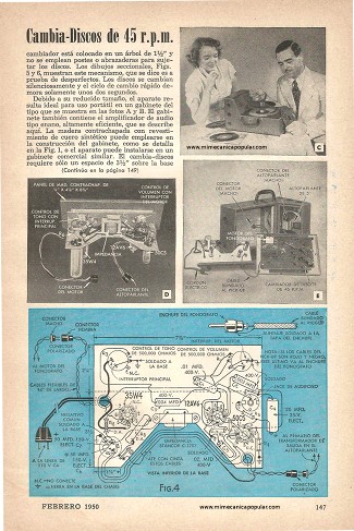 Amplificador Portátil para Cambia-Discos de 45 r.p.m. - Febrero 1950