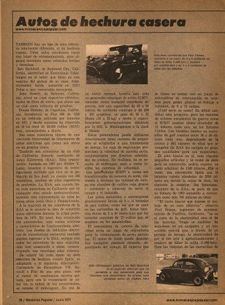 Autos eléctricos de hechura casera - Junio 1977