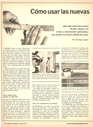 C&oacute;mo usar las nuevas cintas adhesivas - Enero 1977