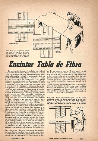 Como Cortar, Clavar y Encintar Tabla de Fibra - Febrero 1961