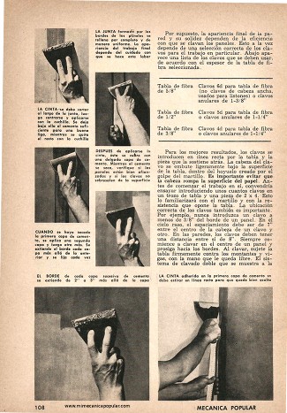 Como Cortar, Clavar y Encintar Tabla de Fibra - Febrero 1961