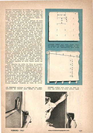 Como Cortar, Clavar y Encintar Tabla de Fibra - Febrero 1961