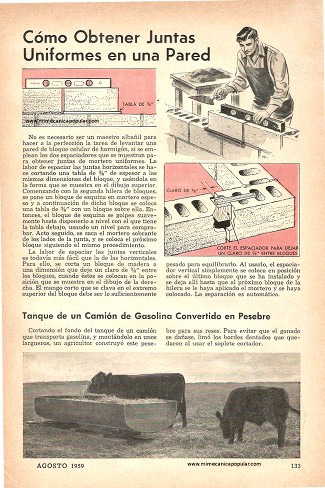 Cómo Obtener Juntas Uniformes en una Pared - Agosto 1959
