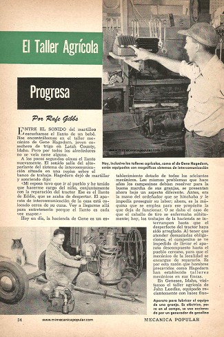 El Taller Agrícola Progresa - Octubre 1951