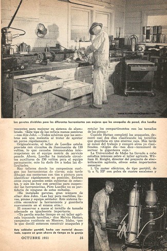 El Taller Agrícola Progresa - Octubre 1951